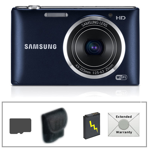Samsung ST150F SMART Digital Camera Deluxe Kit (Cobalt Black)