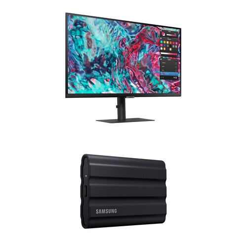 Samsung Viewfinity S80TB 27" 4K Monitor & 4TB T7 Shield Portable SSD Kit (Black)