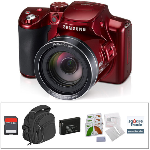 Samsung WB2100 Digital Camera Deluxe Kit (Red)
