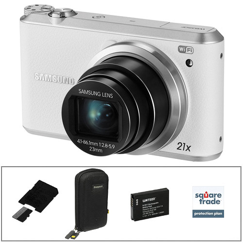 Samsung WB350F Smart Digital Camera Deluxe Kit (White)