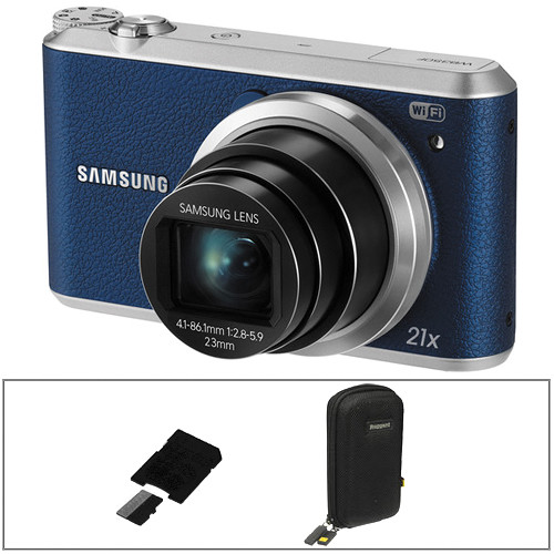 Samsung WB350F Smart Digital Camera Basic Kit (Blue)
