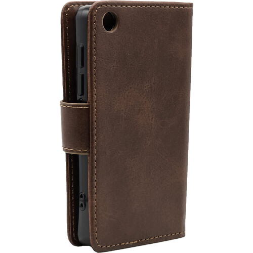 Samvix Leather Book Case for Soniq (Brown)