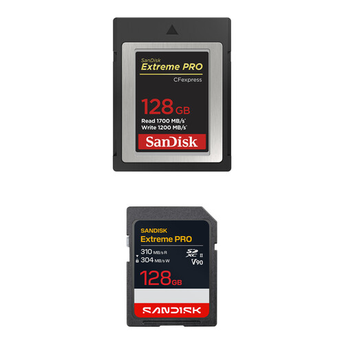 SanDisk 128GB Extreme PRO CFexpress Type B & 128GB SDXC Memory Card Kit