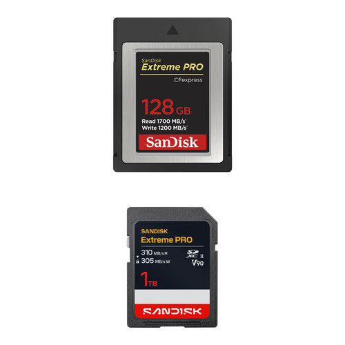 SANDISK 128GB Extreme PRO CFexpress Type B & 1TB SDXC Memory Card Kit