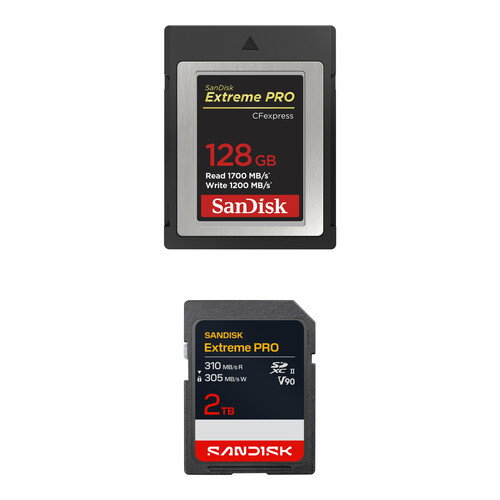 SanDisk 128GB Extreme PRO CFexpress Type B & 2TB SDXC Memory Card Kit