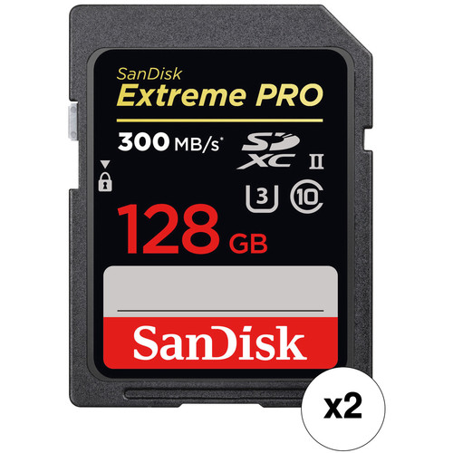 SanDisk 128GB Extreme PRO UHS-II SDXC Memory Card (2-Pack)