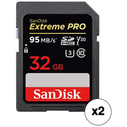 SanDisk 32GB Extreme PRO SDHC UHS-I Memory Card (2-Pack)