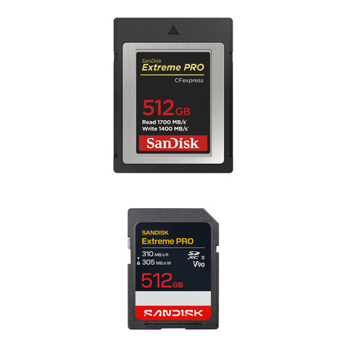 SANDISK 512GB Extreme PRO CFexpress Type B & 512GB SDXC Memory Card Kit