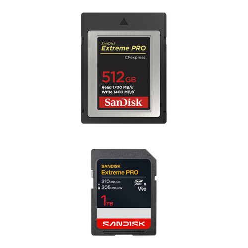 SanDisk 512GB Extreme PRO CFexpress Type B & 1TB SDXC Memory Card Kit