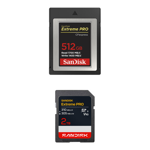 SanDisk 512GB Extreme PRO CFexpress Type B & 2TB SDXC Memory Card Kit