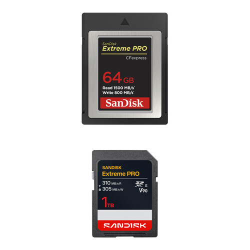 SanDisk 64GB Extreme PRO CFexpress Type B & 1TB SDXC Memory Card Kit