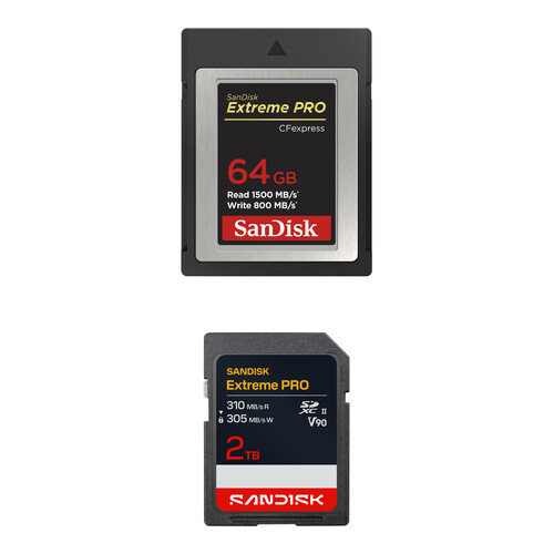 SanDisk 64GB Extreme PRO CFexpress Type B & 2TB SDXC Memory Card