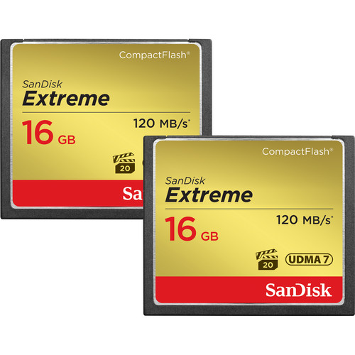 SanDisk 16 GB Extreme CompactFlash Memory Cards (2-Pack)