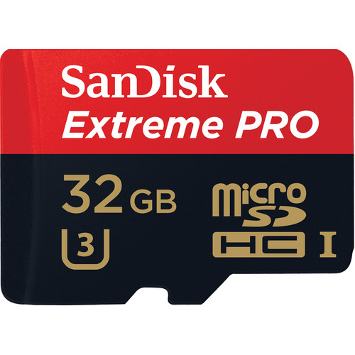 SANDISK 32GB Extreme PRO UHS-I microSDHC Memory Card (U3, Class 10)