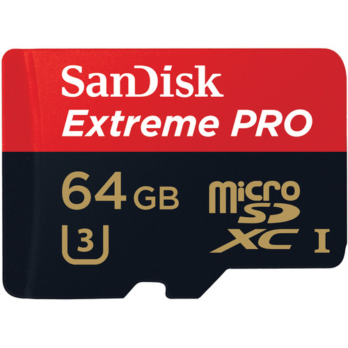 SanDisk 64GB Extreme PRO UHS-I microSDXC Memory Card (U3, Class 10)