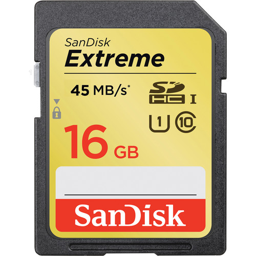 SanDisk 16GB Extreme UHS-I SDHC Memory Card (Class 10)