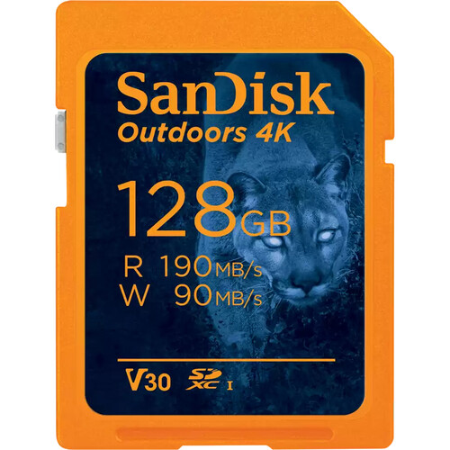 SANDISK 128GB Outdoors 4K UHS-I SDXC Memory SDSDXWA-128G-GN6VN