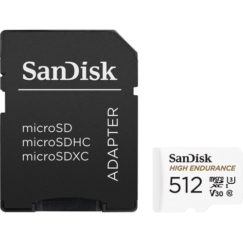 SanDisk 512GB High Endurance UHS-I microSD Memory Card with SD Adapter