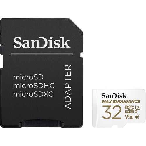 SANDISK 32GB MAX ENDURANCE UHS-I microSDHC Memory Card with SD Adapter