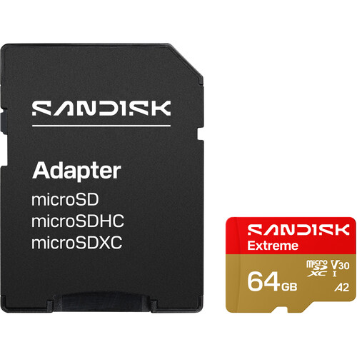 SanDisk 64GB Extreme UHS-I microSDXC Memory SDSQXH9-064G-GZ6MA