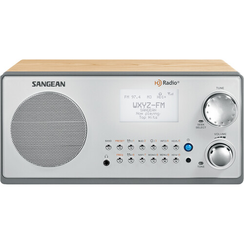 Sangean HDR-18 HD Radio/AM/FM Tabletop Wooden Cabinet Radio (Walnut)