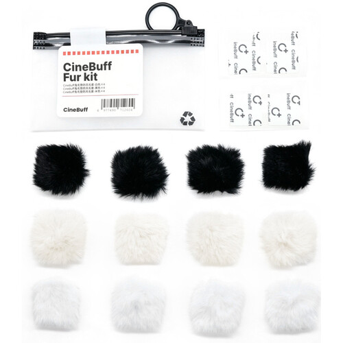 Saramonic CineBuff Fur Kit with High-Density Lavalier Windshields and Mounting Tape (Black, White, Beige)