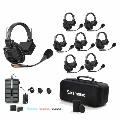 Saramonic WiTalk9-7S 7-Person Full-Duplex Wireless Intercom System with Single-Ear Headsets (1.9 GHz)