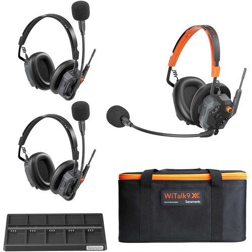 Saramonic WiTalk9X-3D Three-Person Modular 1.9 GHz Wireless Dual-Ear Headset Intercom System