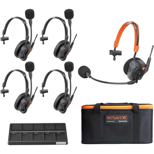 Saramonic WiTalk9X-5S 5-Person Modular 1.9 GHz Wireless Single-Ear Headset Intercom System