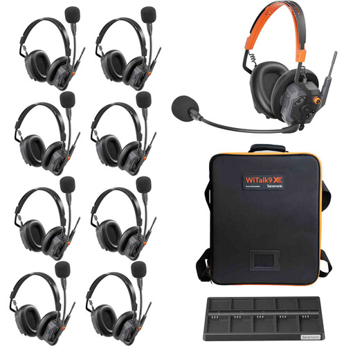 Saramonic WiTalk9X-9D 9-Person Modular 1.9 GHz Wireless Dual-Ear Headset Intercom System