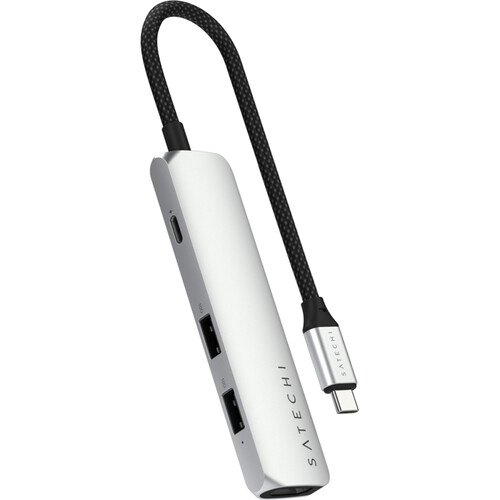 Satechi Slim USB-C 4-in-1 4K Multi-Port Adapter (Silver) ST-P4SS
