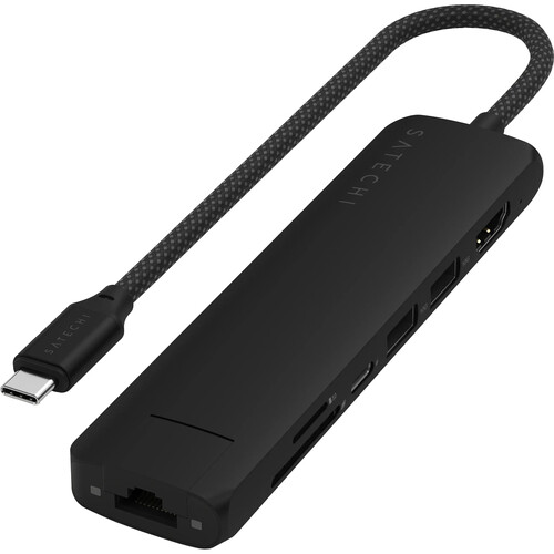 Satechi Slim USB-C 7-in-1 Multi-Port Adapter ST-P7SK B&H Photo