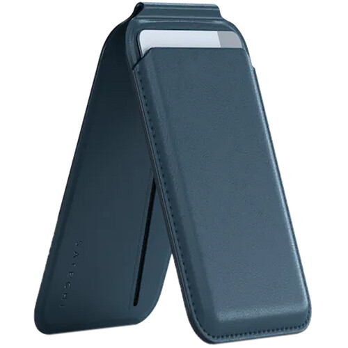 Satechi Vegan Leather Magnetic Smartphone Wallet/Stand (Dark Blue)