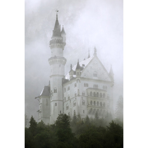 Savage Castle in the Fog Printed Vinyl Backdrop (5x7')