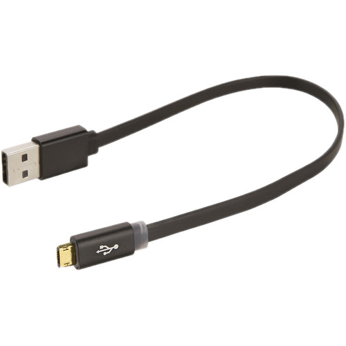 Scosche FlatOut LED USB 2.0 Type-A Male to Reversible Micro-USB Cable (10", Black)