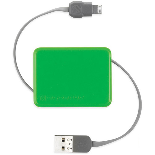 Scosche 3' boltBOX Retractable Charge & Sync Cable for Lightning Devices (Green)