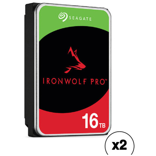 Seagate 16TB IronWolf Pro 7200 rpm SATA III 3.5" Internal NAS HDD (CMR, OEM, 2-Pack)
