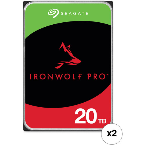 Seagate 20TB IronWolf Pro 7200 rpm SATA III 3.5" Internal NAS HDD (CMR, Retail, 2-Pack)