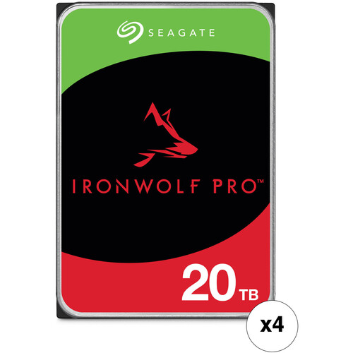 Seagate 20TB IronWolf Pro 7200 rpm SATA III 3.5" Internal NAS HDD (CMR, Retail, 4-Pack)