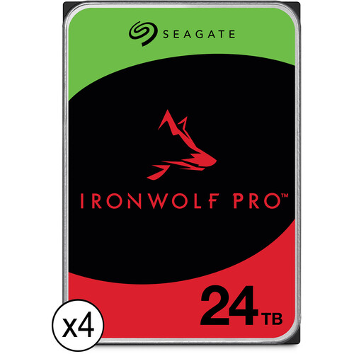 Seagate 24TB IronWolf Pro 7200 rpm SATA III 3.5" Internal NAS HDD (CMR, Retail, 4-Pack)