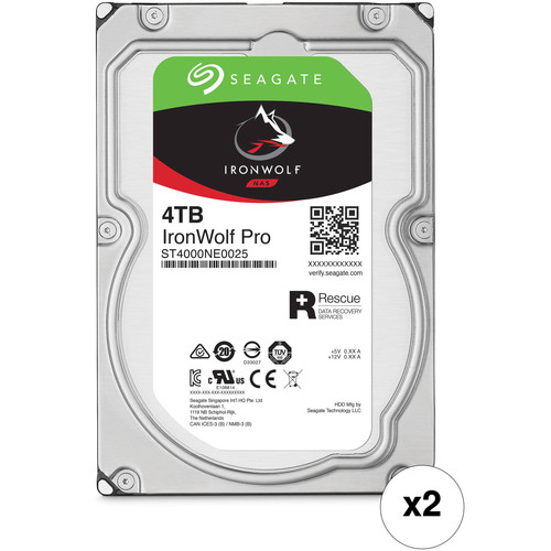 Seagate 4TB IronWolf Pro 7200 rpm SATA III 3.5" Internal NAS HDD Kit (2-Pack)