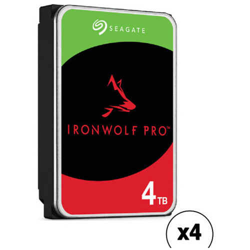 Seagate 4TB IronWolf Pro 7200 rpm SATA III 3.5" Internal NAS HDD (CMR, Retail, 4-Pack)
