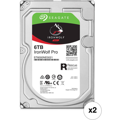 Seagate 6TB IronWolf Pro 7200 rpm SATA III 3.5" Internal NAS HDD Kit (2-Pack)