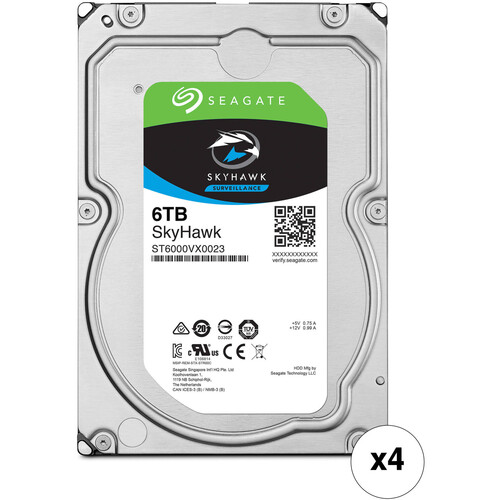 Seagate 6TB SkyHawk Surveillance SATA III 3.5" Internal Hard Drive (OEM Packaging, 4-Pack)