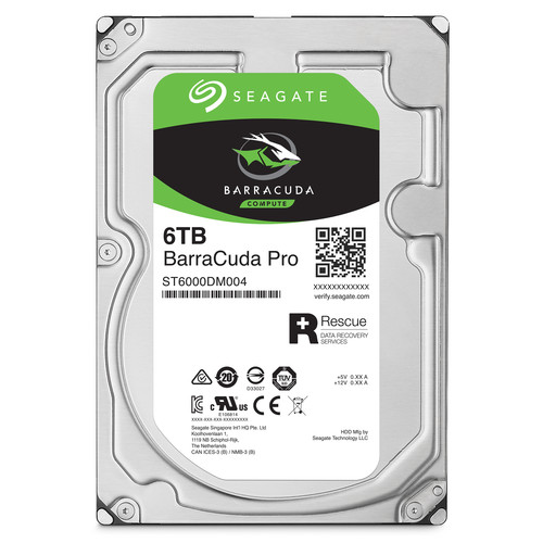 Seagate 6TB BarraCuda Pro 7200 rpm SATA III 3.5" Internal HDD (Retail)