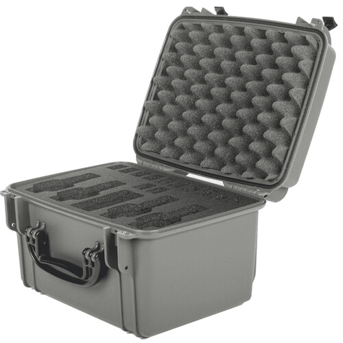Seahorse 540FP4 4 Pistol Range Case with Metal Keyed Locks (Custom Foam, Gun Metal Gray)
