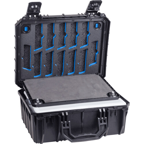Seahorse 630FP4 4 Pistol Range Case with Hinged Trays (Custom Foam, Black)