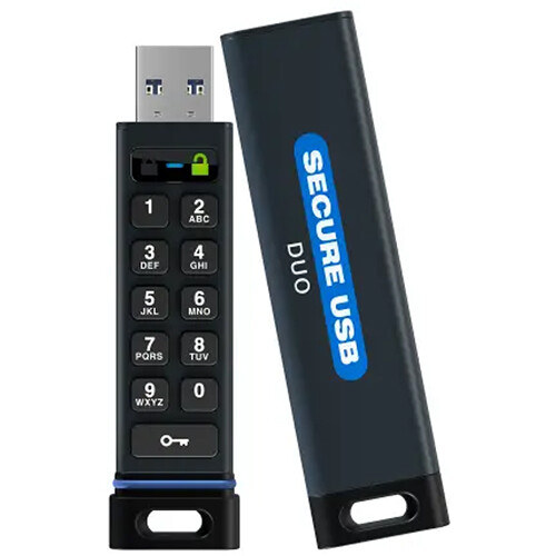 SecureData SecureUSB DUO 256GB USB 3.2 Gen 1 Flash Drive (TAA Compliant)