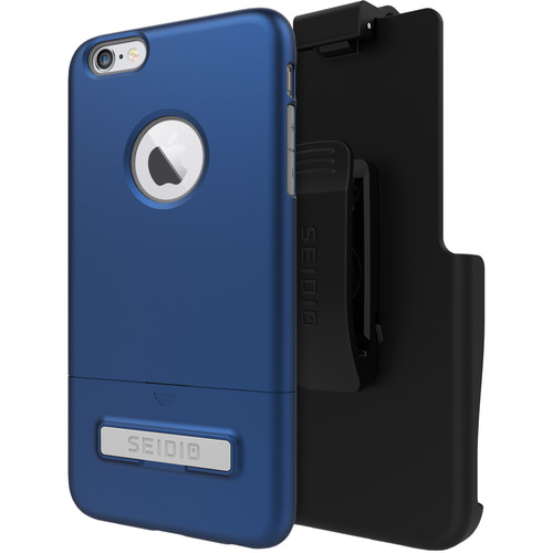 Seidio SURFACE Case with Kickstand and Holster for iPhone 6 Plus/6s Plus (Royal Blue/Gray)