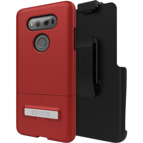 Seidio SURFACE Case with Kickstand and Holster for LG V20 (Dark Red/Black)